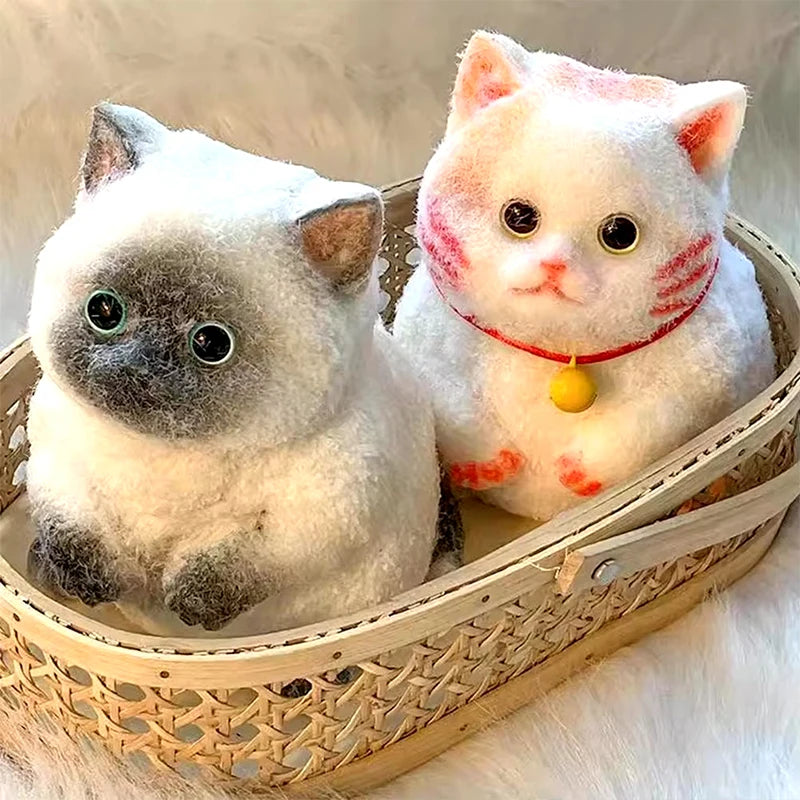 Cute Chubby Cat Plush Soft Stress Relieving Toys Office Desktop Decoration Girl Birthday Gift Home Ornaments Kitten