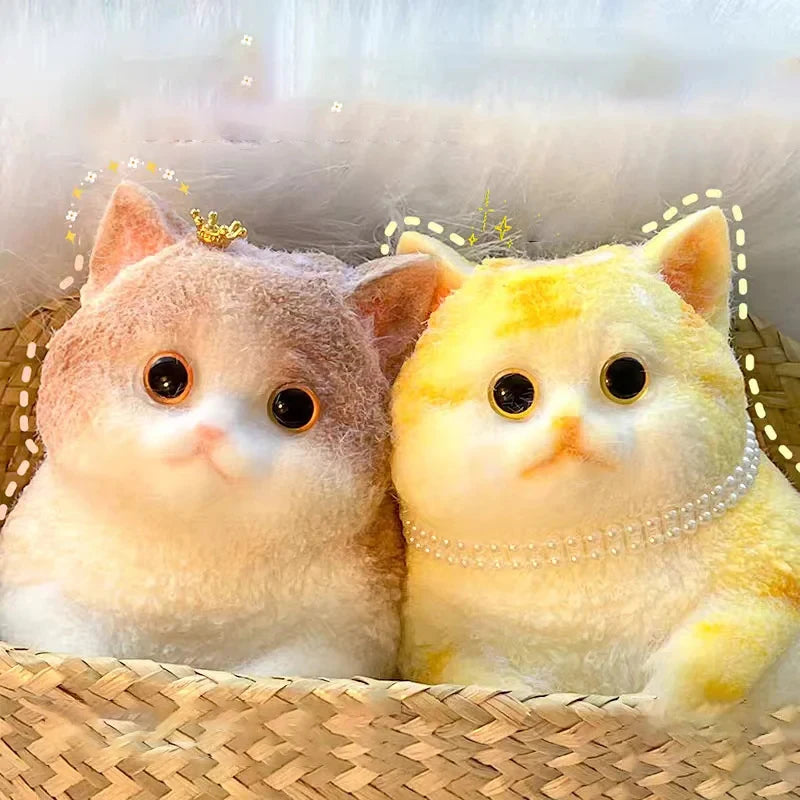 Cute Chubby Cat Plush Soft Stress Relieving Toys Office Desktop Decoration Girl Birthday Gift Home Ornaments Kitten