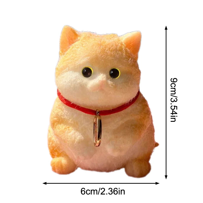 Cute Chubby Cat Plush Soft Stress Relieving Toys Office Desktop Decoration Girl Birthday Gift Home Ornaments Kitten