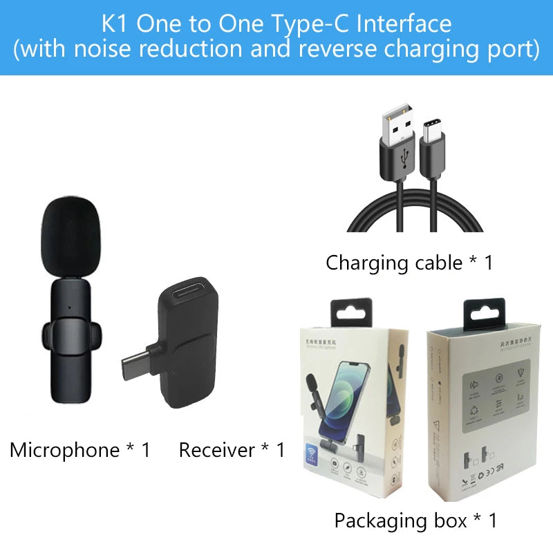 Microfone de lapela sem fio mini portátil gravação de áudio e vídeo