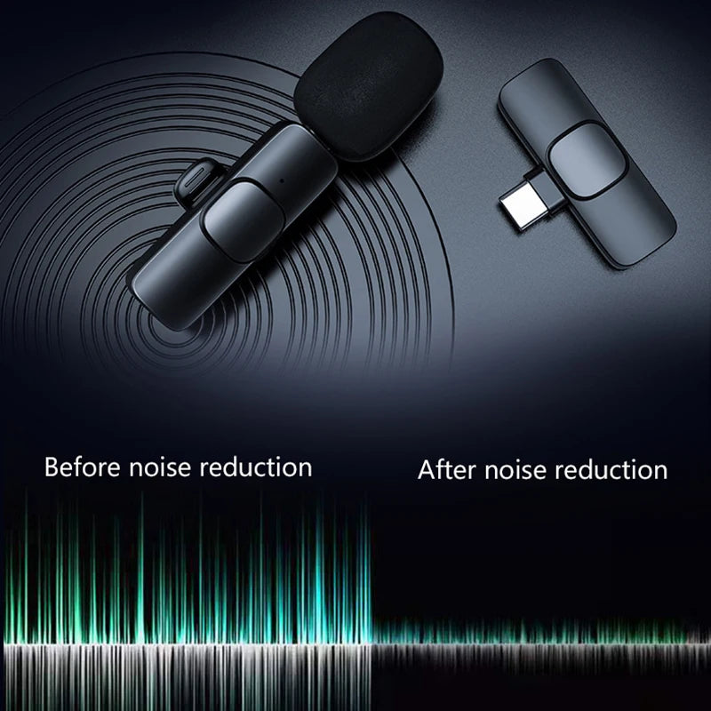 Microfone de lapela sem fio mini portátil gravação de áudio e vídeo