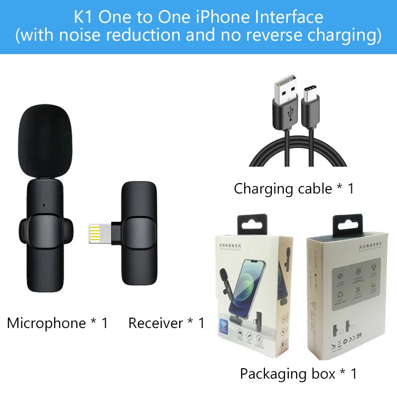 Microfone de lapela sem fio mini portátil gravação de áudio e vídeo