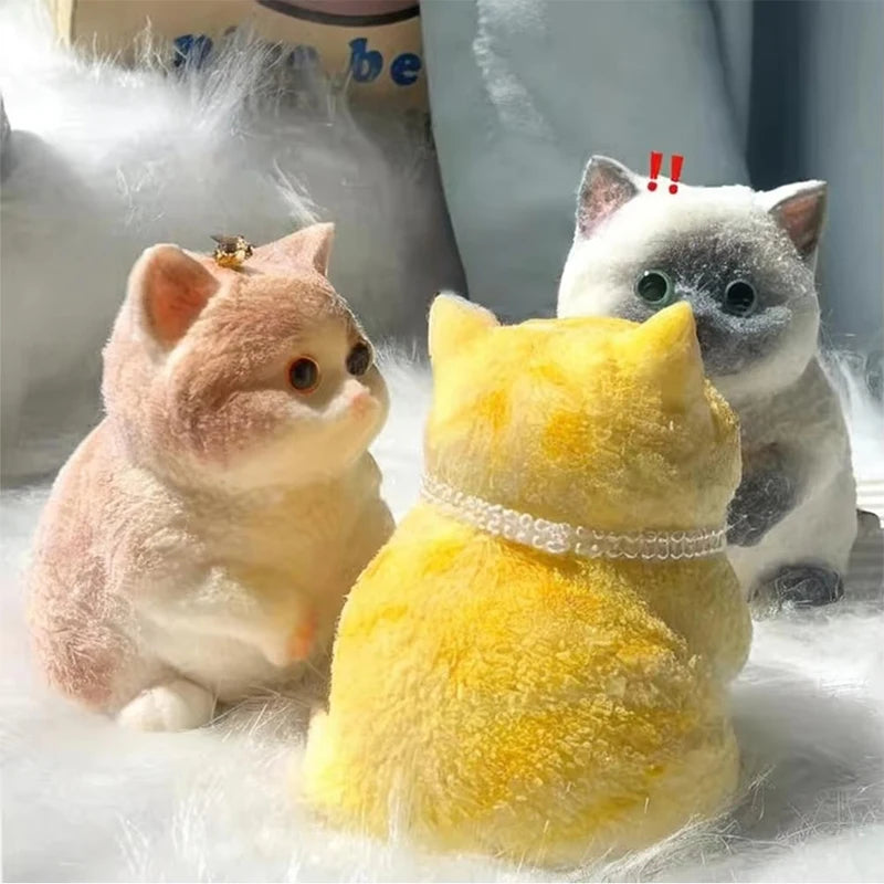 Cute Chubby Cat Plush Soft Stress Relieving Toys Office Desktop Decoration Girl Birthday Gift Home Ornaments Kitten